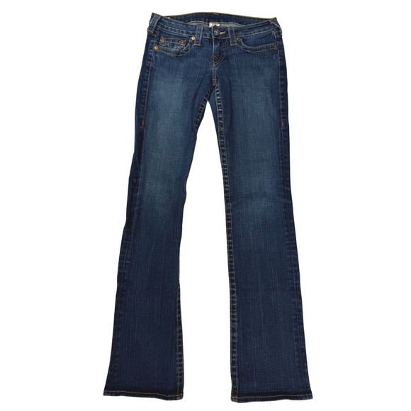 True Religion Denim - True Religion Womens Low Rise Bootcut Jeans Dark Wash Blue Size 29 Made in USA